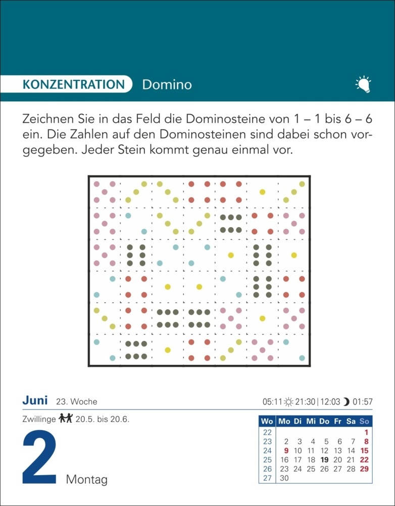 Bild: 9783840033254 | Brain Jogging Tagesabreißkalender 2025 - Gedächtnis, Konzentration,...