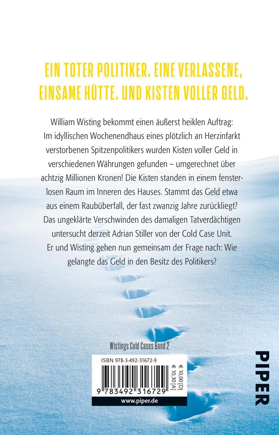 Rückseite: 9783492316729 | Wisting und der fensterlose Raum | Jørn Lier Horst | Taschenbuch