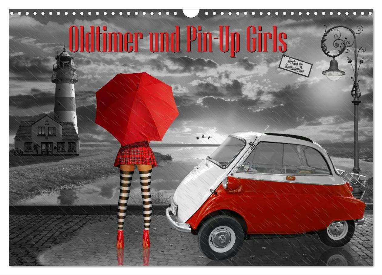 Cover: 9783435473380 | Oldtimer und Pin-Up Girls by Mausopardia (Wandkalender 2025 DIN A3...