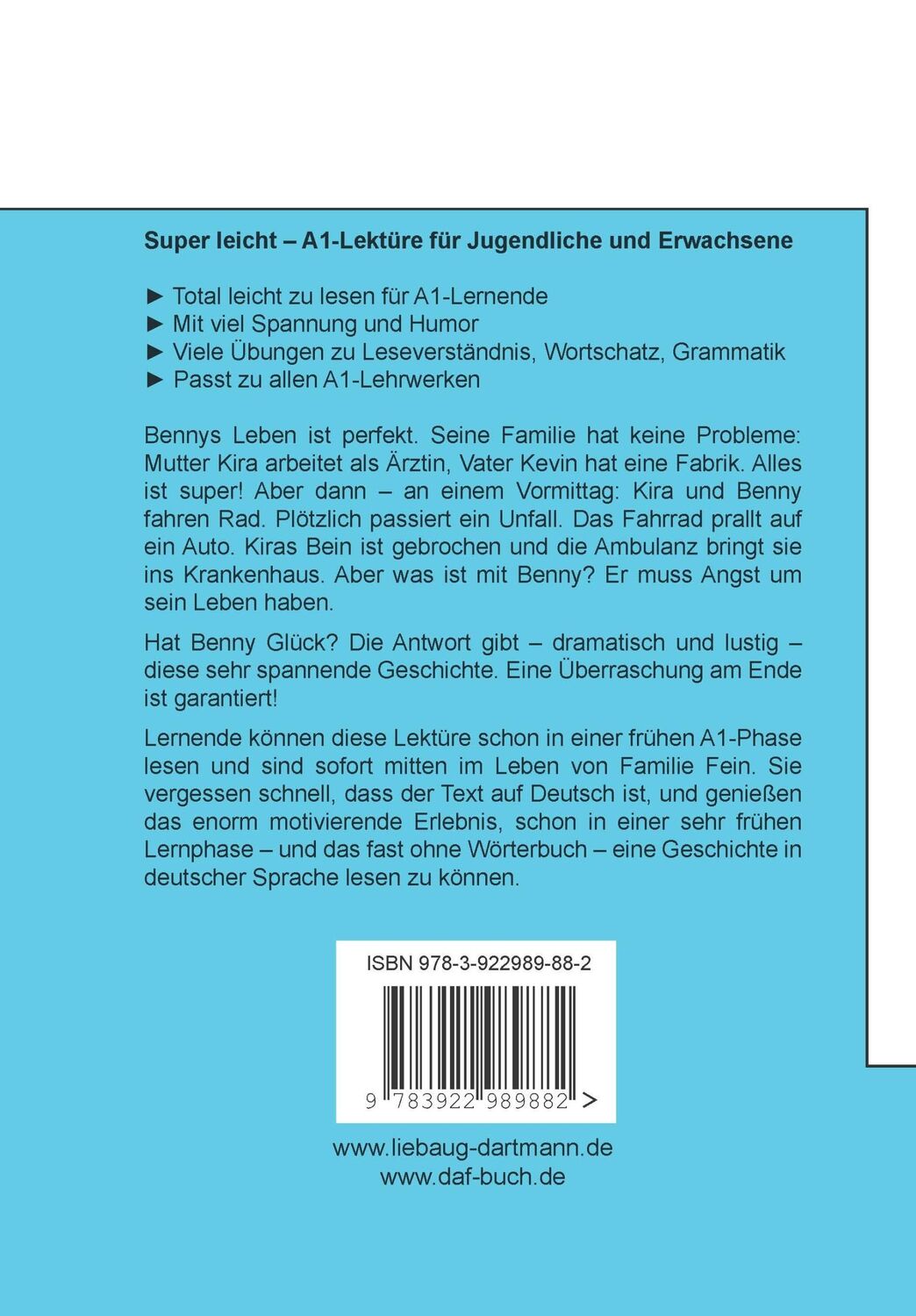 Rückseite: 9783922989882 | Hat Benny Glück? | Claudia Peter | Broschüre | XLVIII | Deutsch | 2016