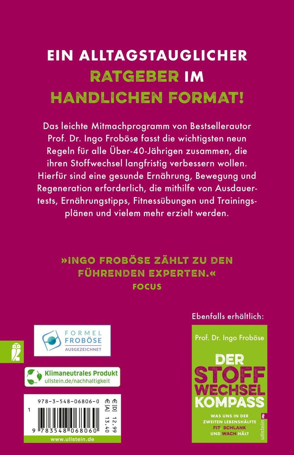 Rückseite: 9783548068060 | 9 Regeln für einen optimalen Stoffwechsel | Ingo Froböse | Taschenbuch