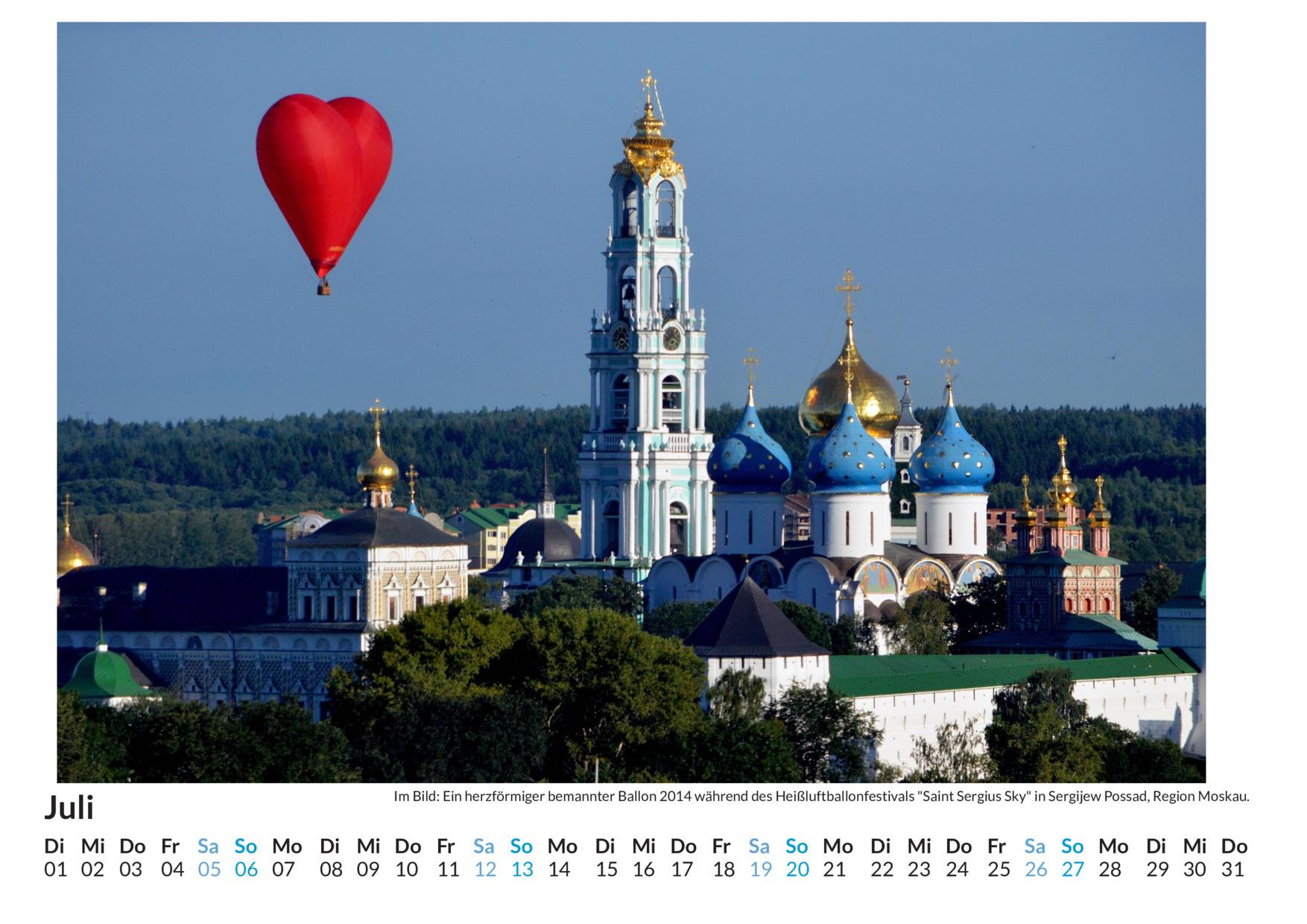 Bild: 9783759122681 | Eine Fahrt mit dem Heißluftballon - (Wandkalender 2025, Kalender...