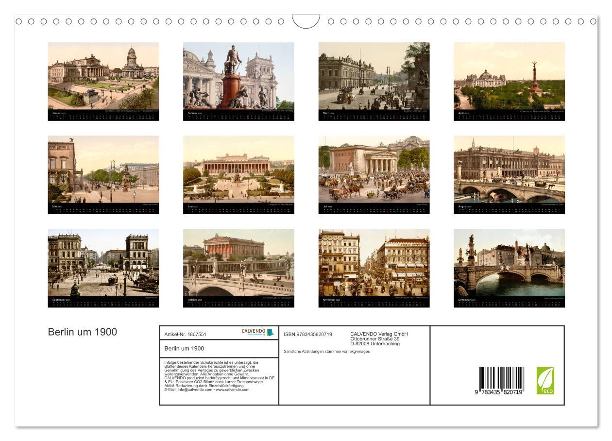 Bild: 9783435820719 | Berlin um 1900 (Wandkalender 2025 DIN A3 quer), CALVENDO...