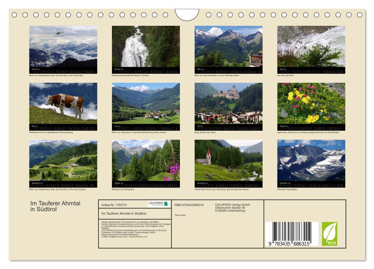 Bild: 9783435686315 | Im Tauferer Ahrntal in Südtirol (Wandkalender 2025 DIN A4 quer),...