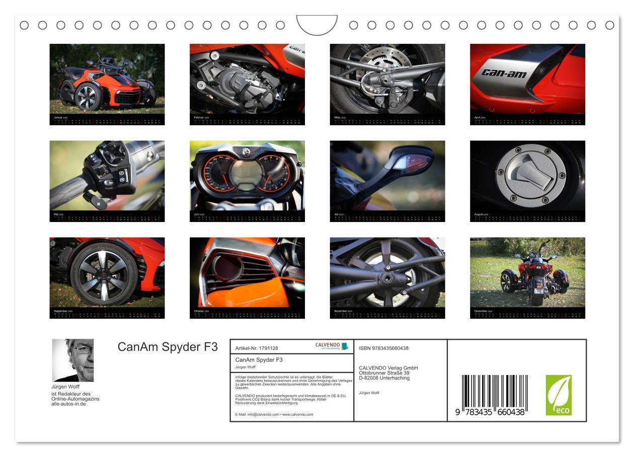 Bild: 9783435660438 | CanAm Spyder F3 (Wandkalender 2025 DIN A4 quer), CALVENDO...