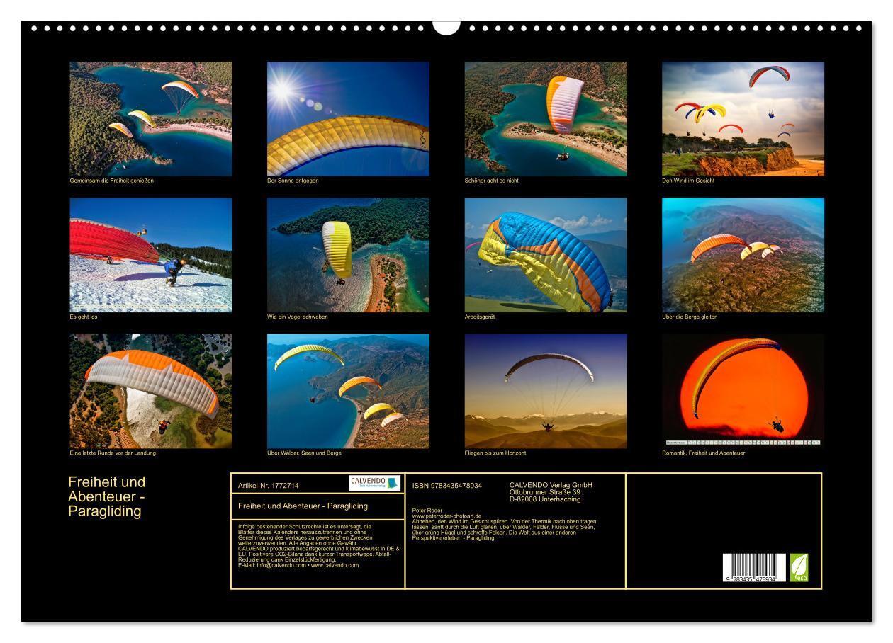 Bild: 9783435478934 | Freiheit und Abenteuer - Paragliding (Wandkalender 2025 DIN A2...