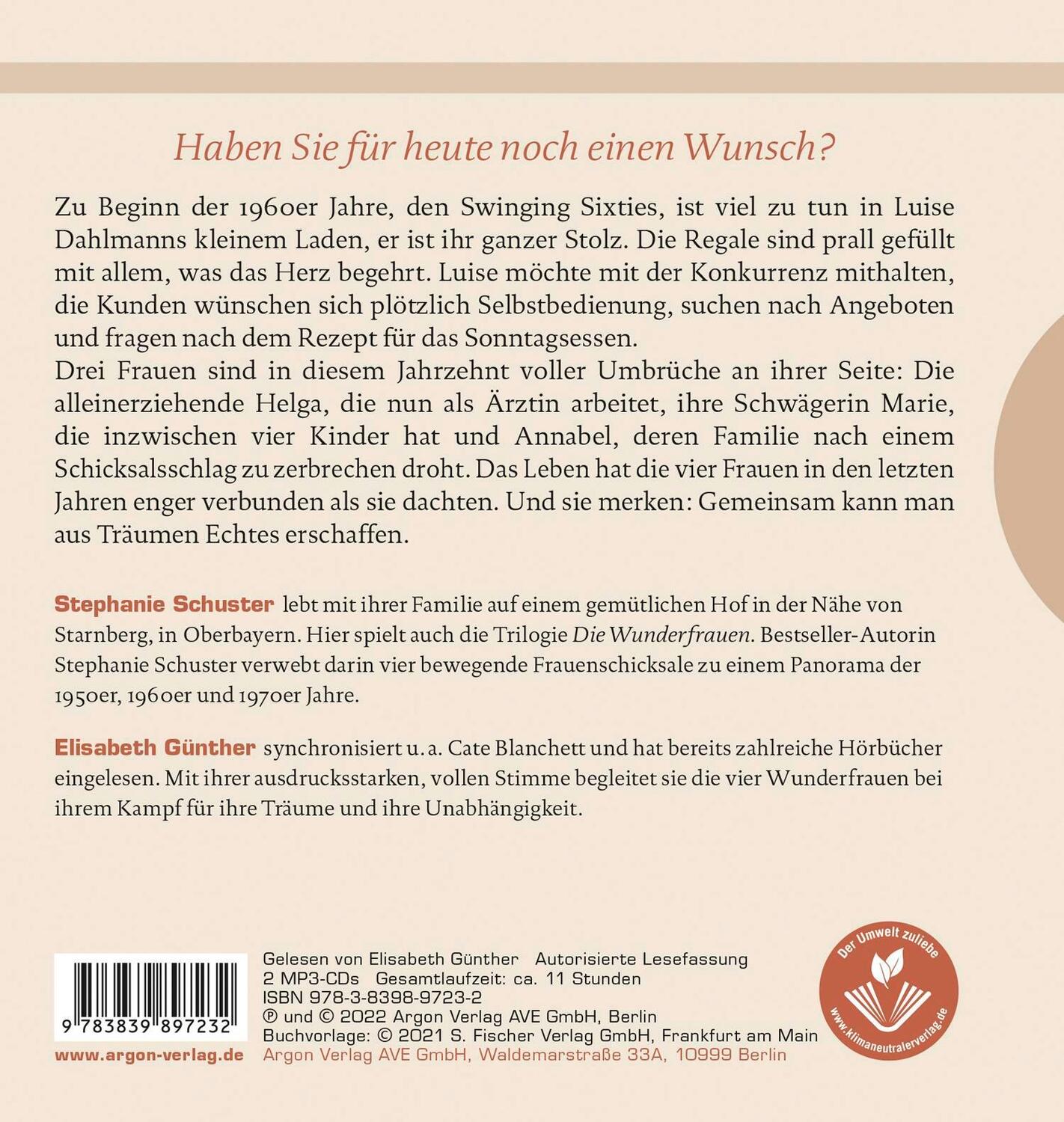 Rückseite: 9783839897232 | Die Wunderfrauen | Stephanie Schuster | MP3 | Wunderfrauen-Trilogie