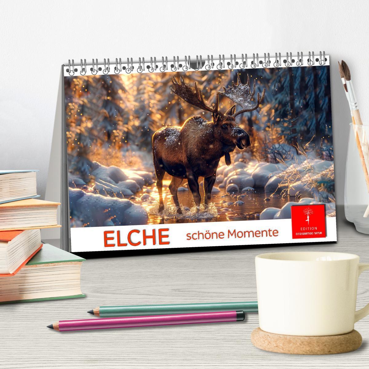 Bild: 9783383829673 | Elche - schöne Momente (Tischkalender 2025 DIN A5 quer), CALVENDO...