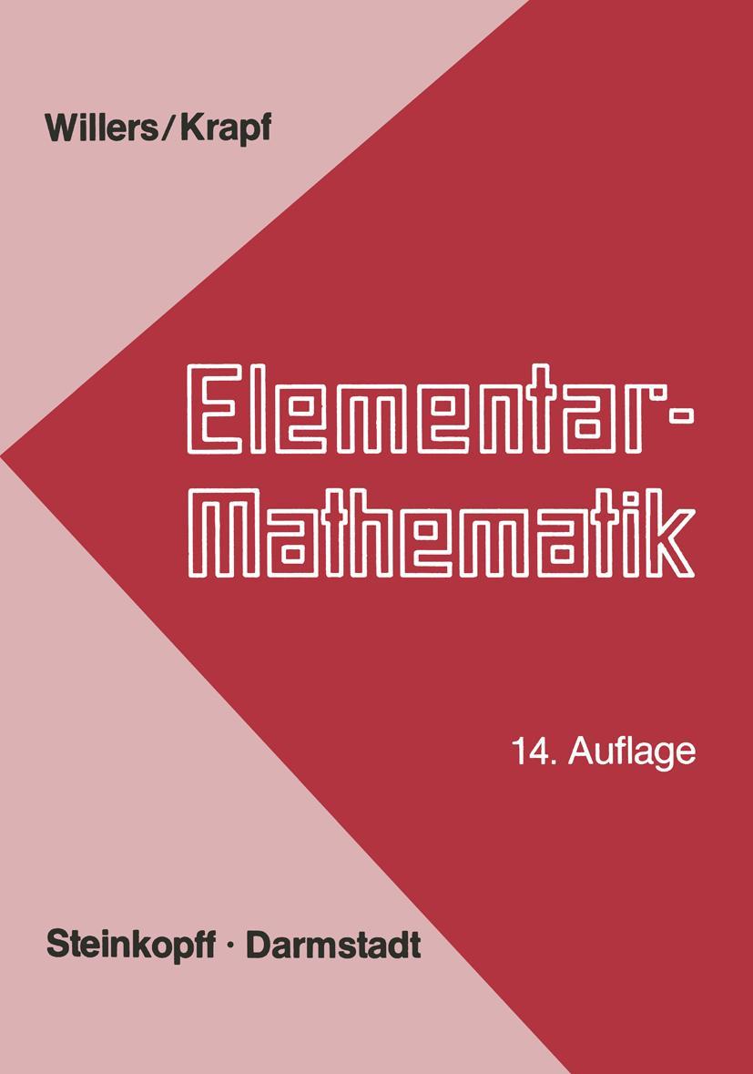 Cover: 9783798504516 | Elementar-Mathematik | Ein Vorkurs zur Höheren Mathematik | Buch | xiv