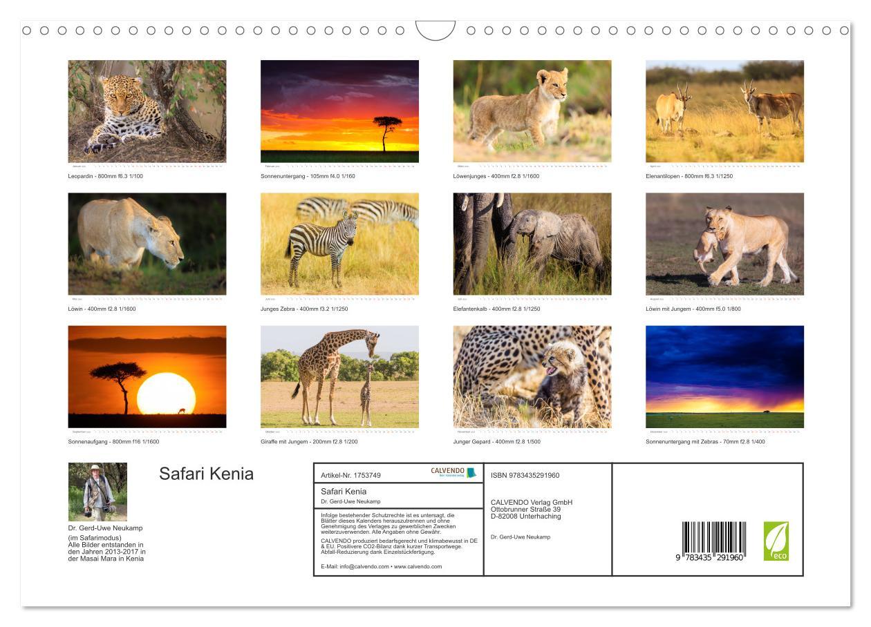 Bild: 9783435291960 | Safari Kenia (Wandkalender 2025 DIN A3 quer), CALVENDO Monatskalender