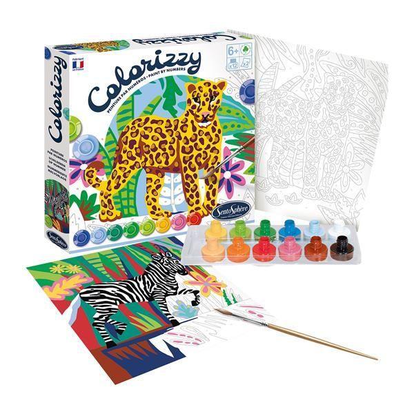 Bild: 3373910045117 | Colorizzy Malen nach Zahlen - Zebra und Leopard | Sentosphere | Spiel