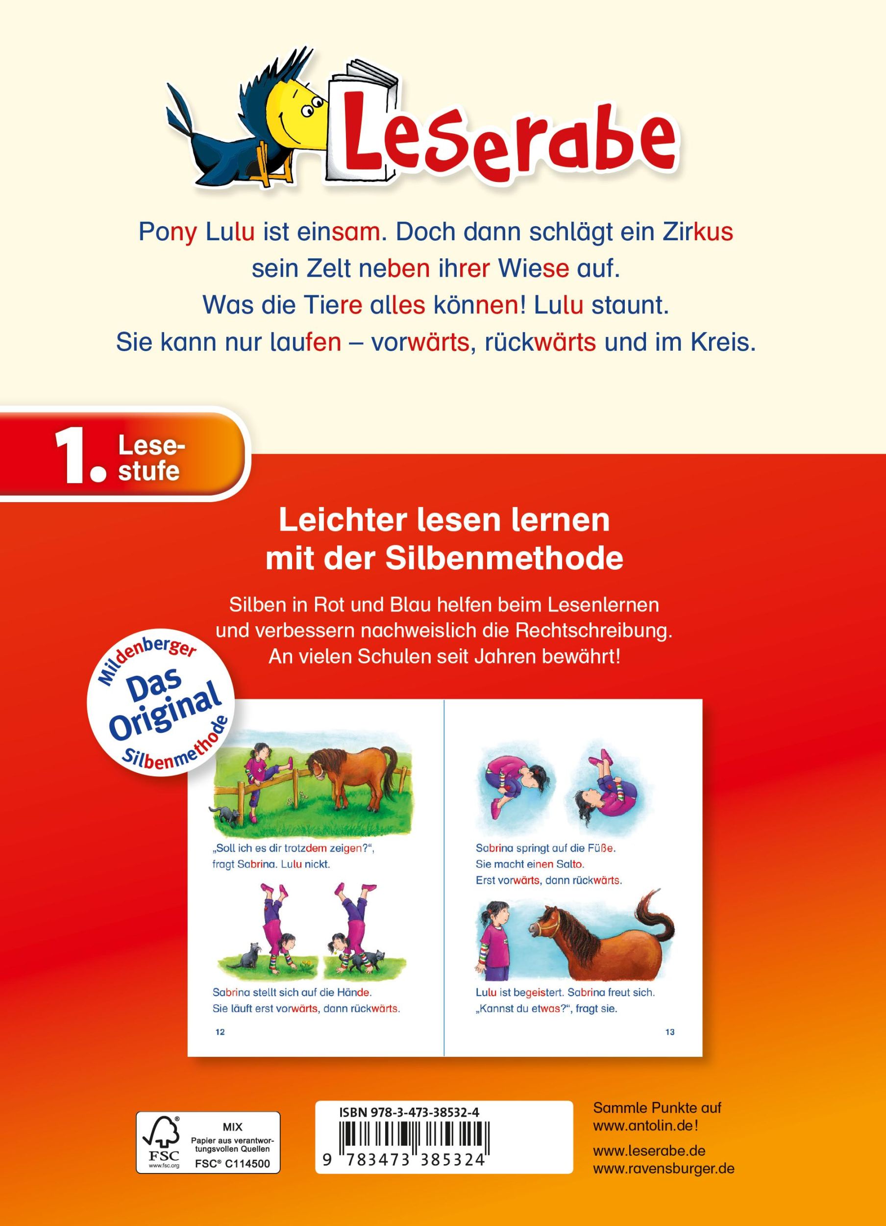 Rückseite: 9783473385324 | Das tollste Pony der Welt - Leserabe 1. Klasse - Erstlesebuch für...