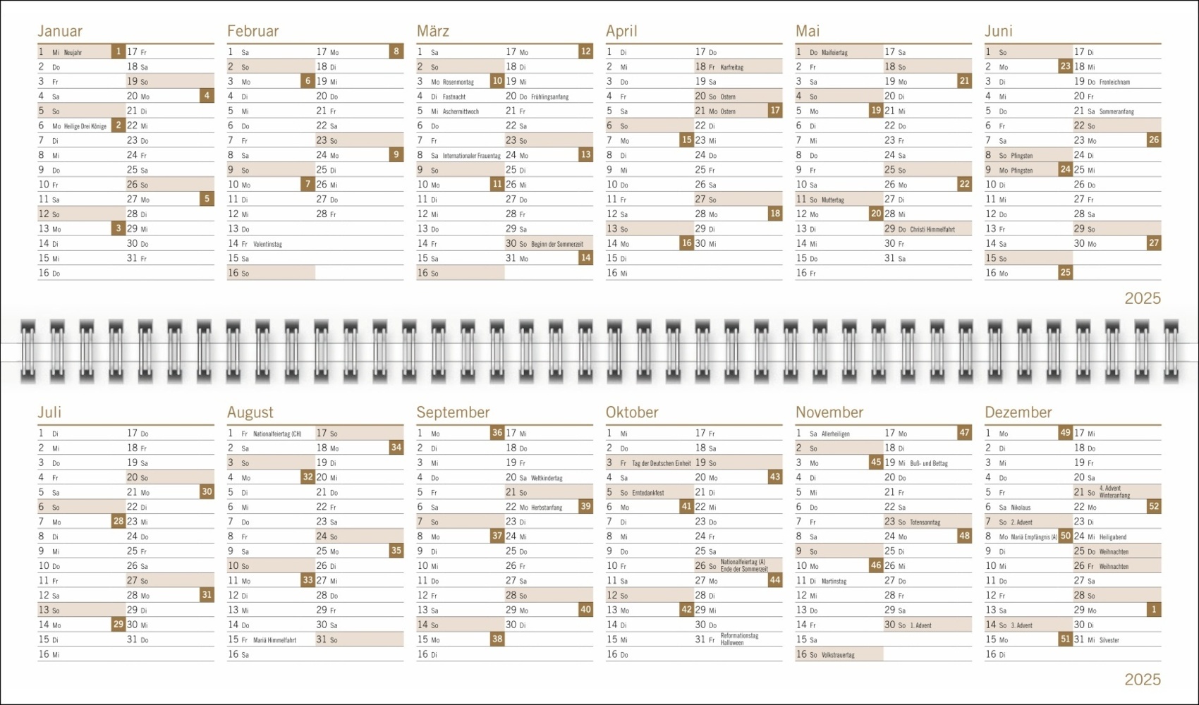 Bild: 9783756406593 | Indigo Wochenquerplaner 2025 | Kalender | Spiralbindung | 112 S.