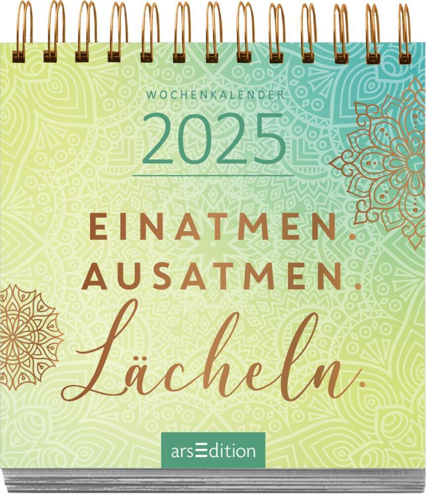 Bild: 4014489133094 | Mini-Wochenkalender Einatmen. Ausatmen. Lächeln. 2025 | Kalender