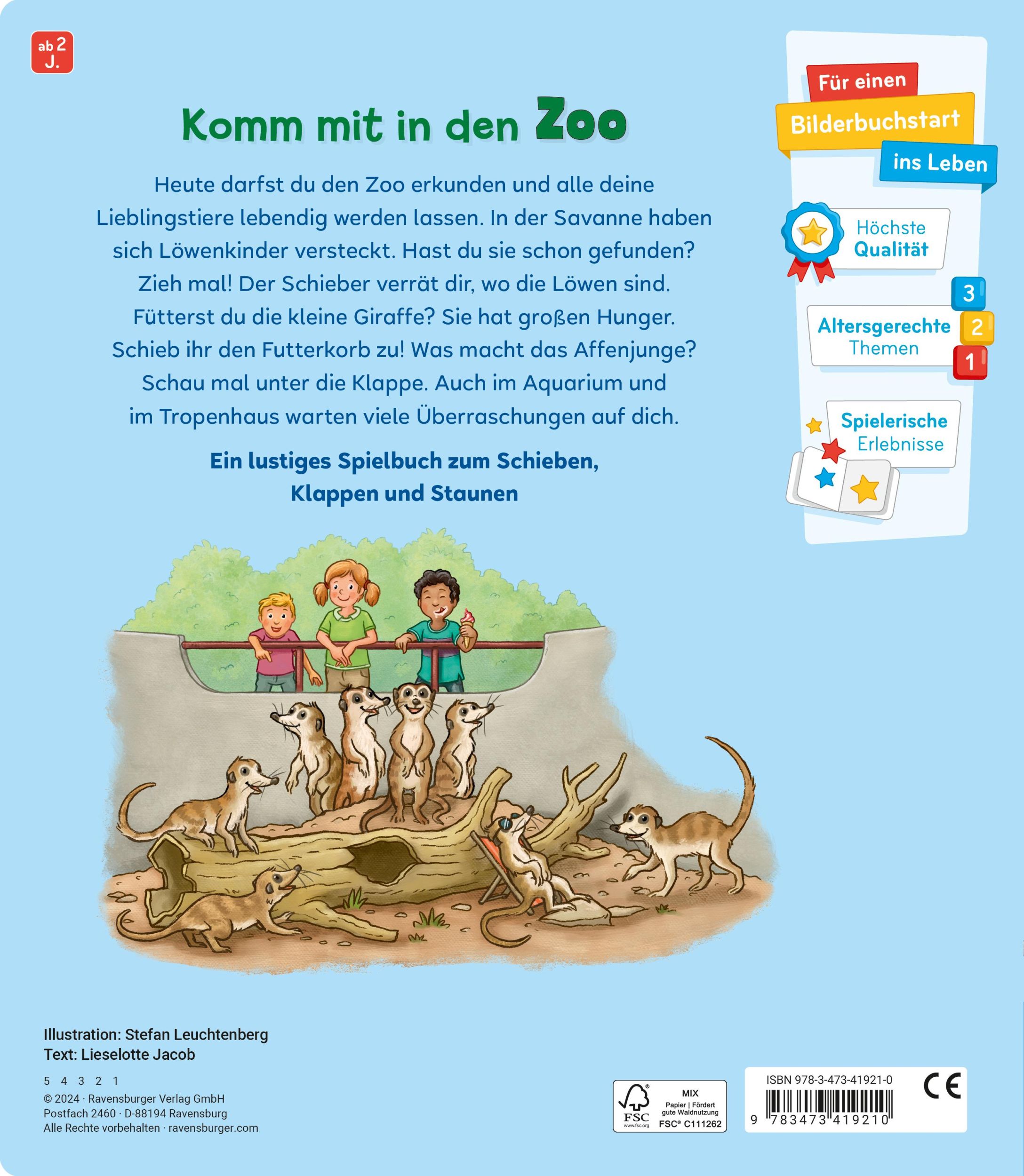 Rückseite: 9783473419210 | Mein großes Spielbuch - Zoo | Lieselotte Jacob | Buch | 12 S. | 2024