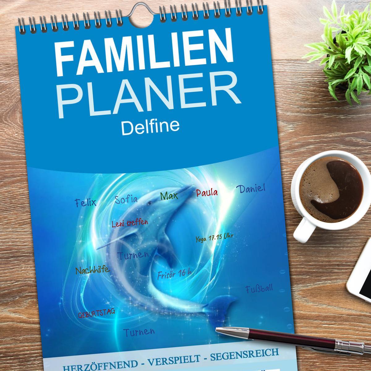 Bild: 9783457124574 | Familienplaner 2025 - Delfine - Kalender mit 5 Spalten...