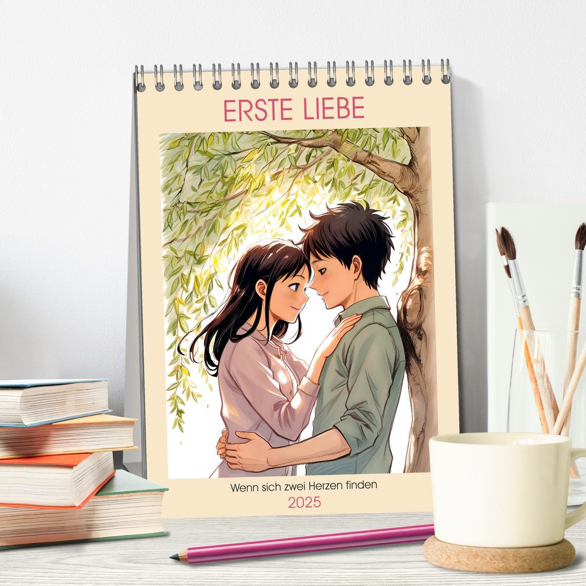 Bild: 9783457235737 | Erste Liebe - Wenn sich zwei Herzen finden (Tischkalender 2025 DIN...