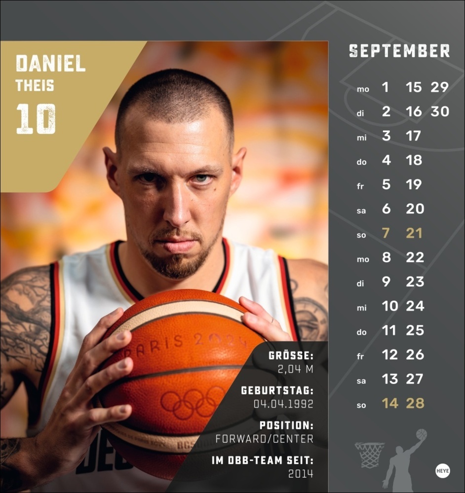 Bild: 9783756413317 | DBB Basketball Postkartenkalender 2025 | Kalender | Spiralbindung