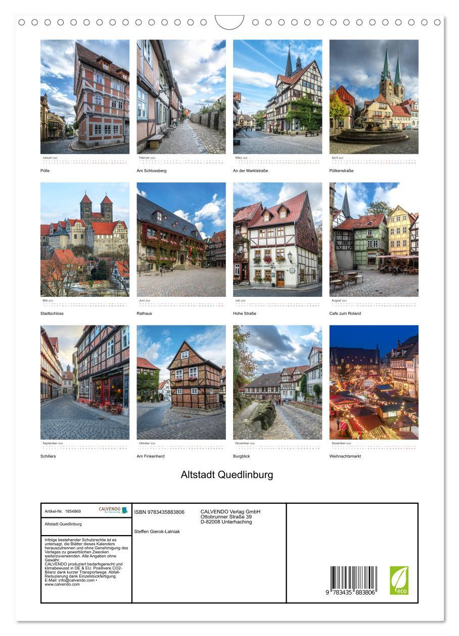 Bild: 9783435883806 | Altstadt Quedlinburg (Wandkalender 2025 DIN A3 hoch), CALVENDO...