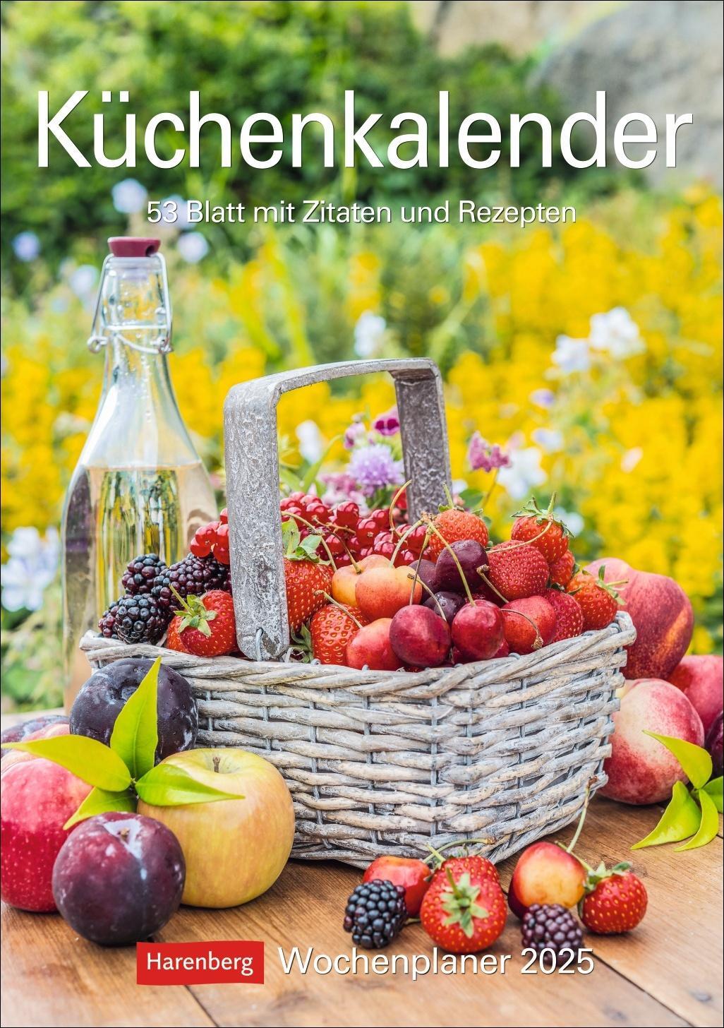 Cover: 9783840033865 | Küchenkalender Wochenplaner 2025 - 53 Blatt mit Zitaten und Rezepten