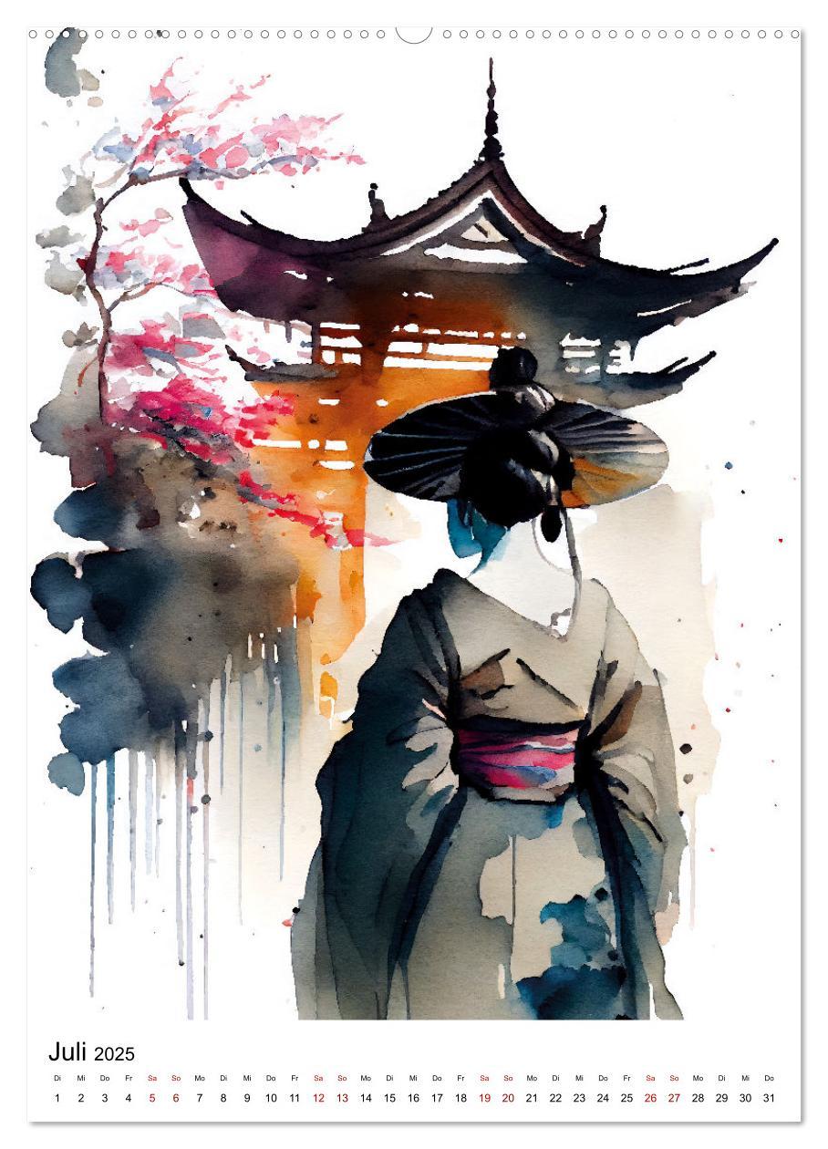 Bild: 9783435884988 | Geisha Aquarelle - Japanische Kulturdamen, Landschaft und Sakura...