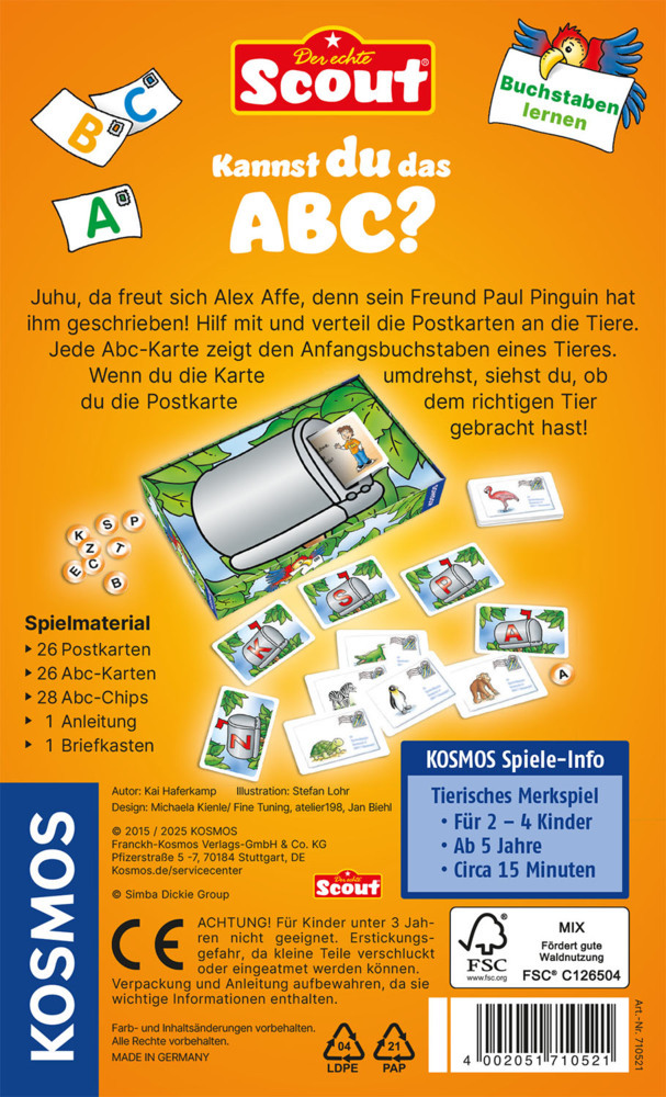 Bild: 4002051710521 | Kannst du das ABC? (Kinderspiel) | Tierisches Merkspiel | Spiel | 2009