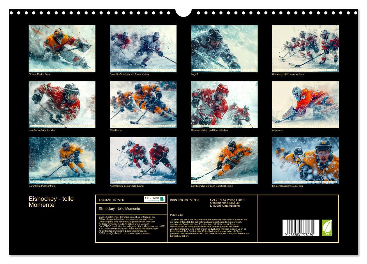 Bild: 9783383776939 | Eishockey - tolle Momente (Wandkalender 2025 DIN A3 quer), CALVENDO...