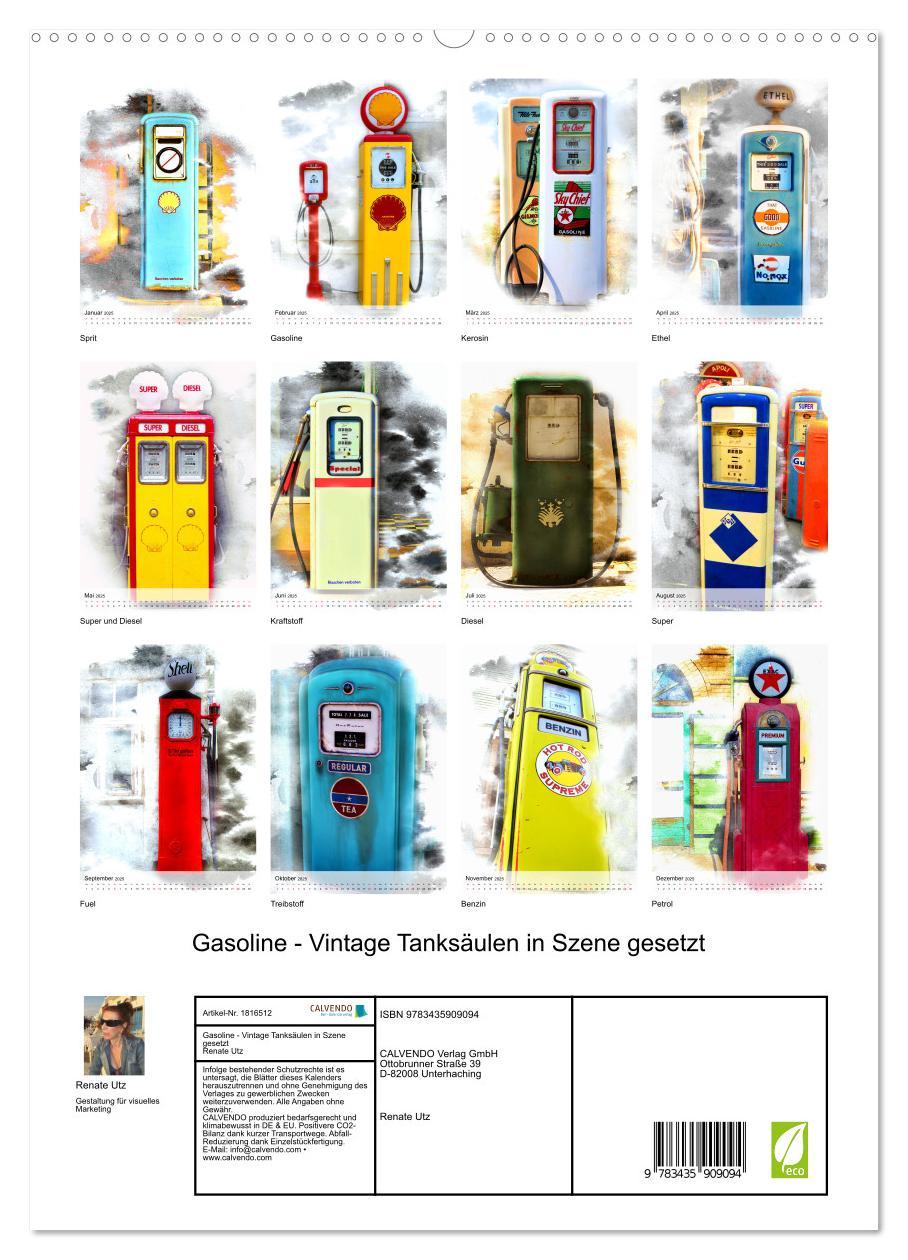 Bild: 9783435909094 | Gasoline - Vintage Tanksäulen in Szene gesetzt (Wandkalender 2025...