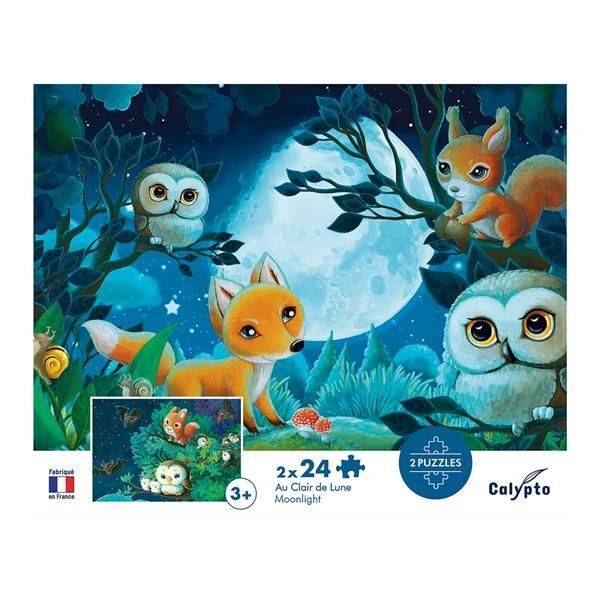 Bild: 3760124877014 | Calypto Tiere in der Nacht 2x24 Teile Puzzle | Spiel | In Spielebox