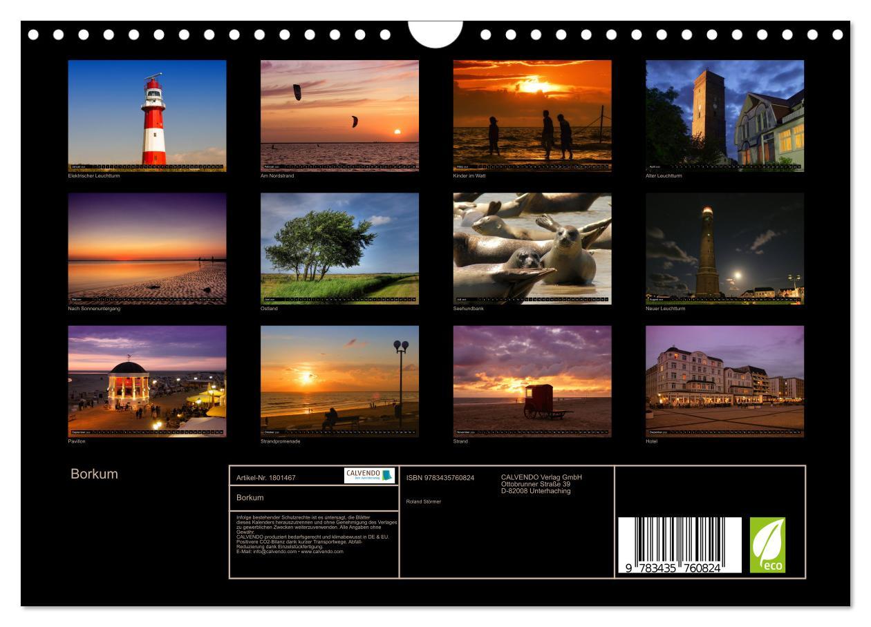 Bild: 9783435760824 | Borkum (Wandkalender 2025 DIN A4 quer), CALVENDO Monatskalender | 2025