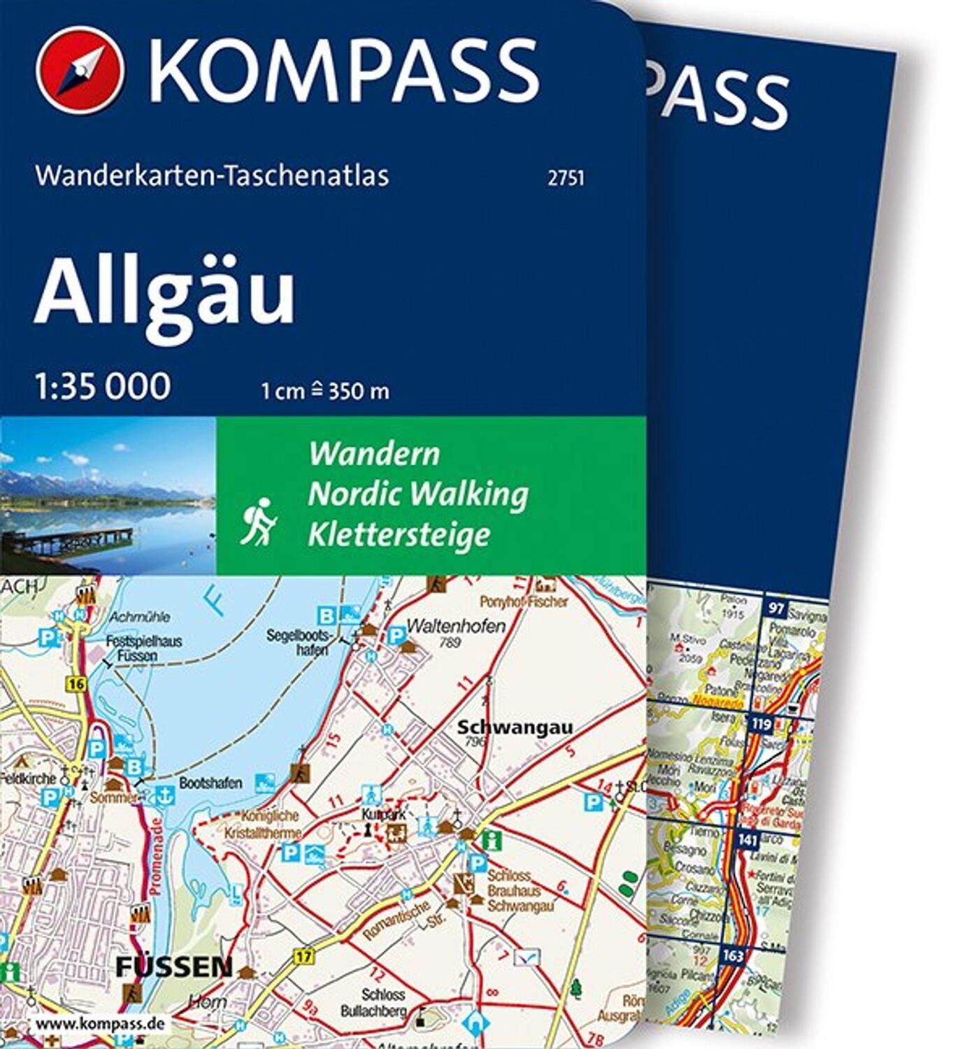 Cover: 9783990441633 | KOMPASS Wanderkarten-Taschenatlas Allgäu 1:35.000 | GmbH | Taschenbuch