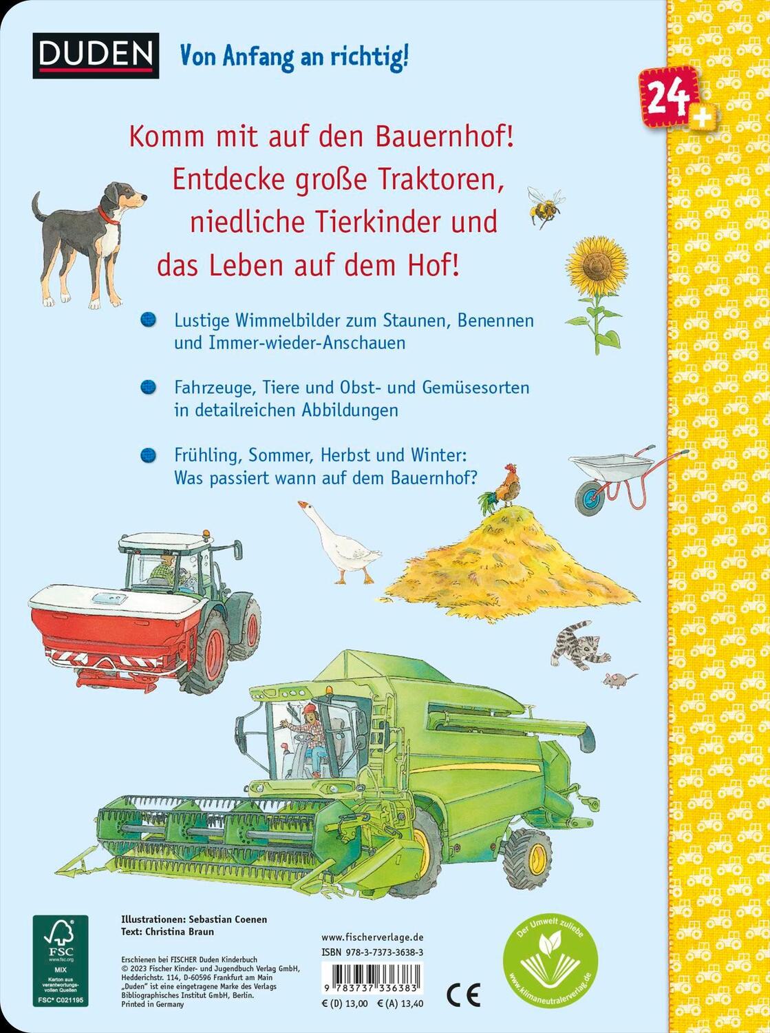 Rückseite: 9783737336383 | Traktor, Kühe &amp; Bauernhof: Das große Wimmelbuch vom Landleben | Braun