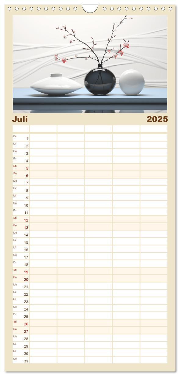 Bild: 9783457091692 | Familienplaner 2025 - Zen mit 5 Spalten (Wandkalender, 21 x 45 cm)...