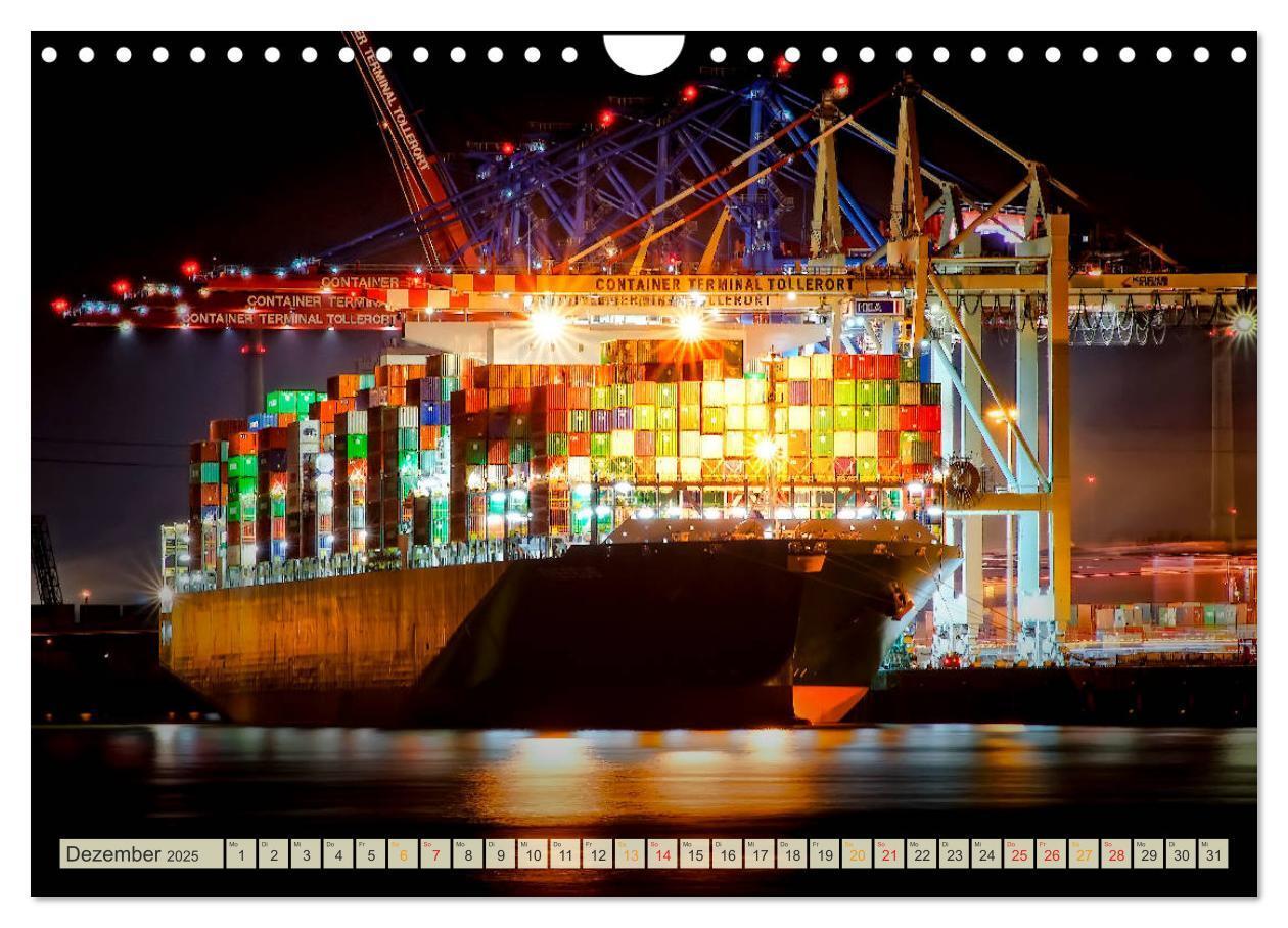 Bild: 9783435383603 | Containerschiffe auf der Elbe (Wandkalender 2025 DIN A4 quer),...