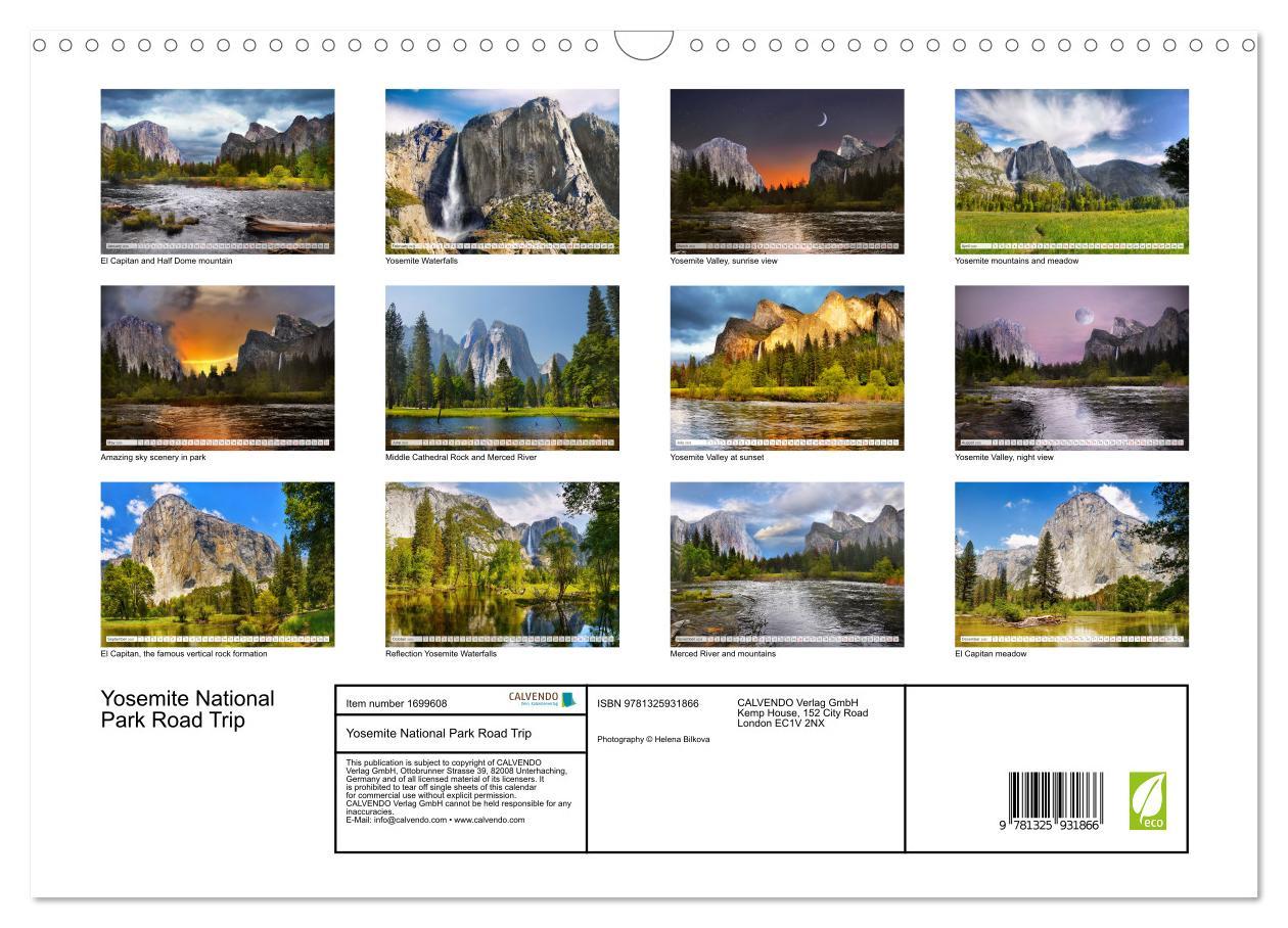 Bild: 9781325931866 | Yosemite National Park Road Trip (Wall Calendar 2025 DIN A3...