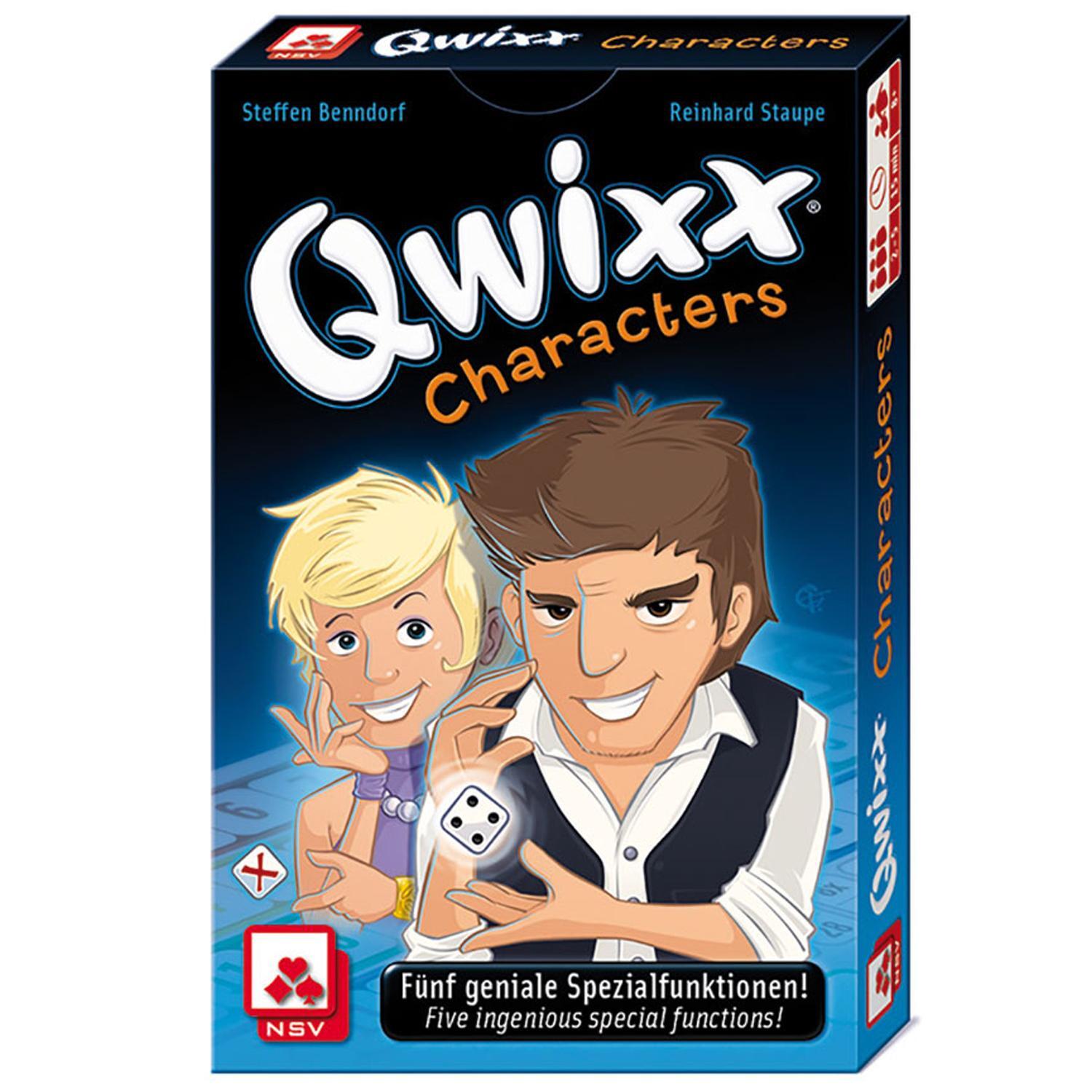 Cover: 4012426880551 | Qwixx - Characters | Nürnberger Spielkarten Verlag | Spiel | 22599276