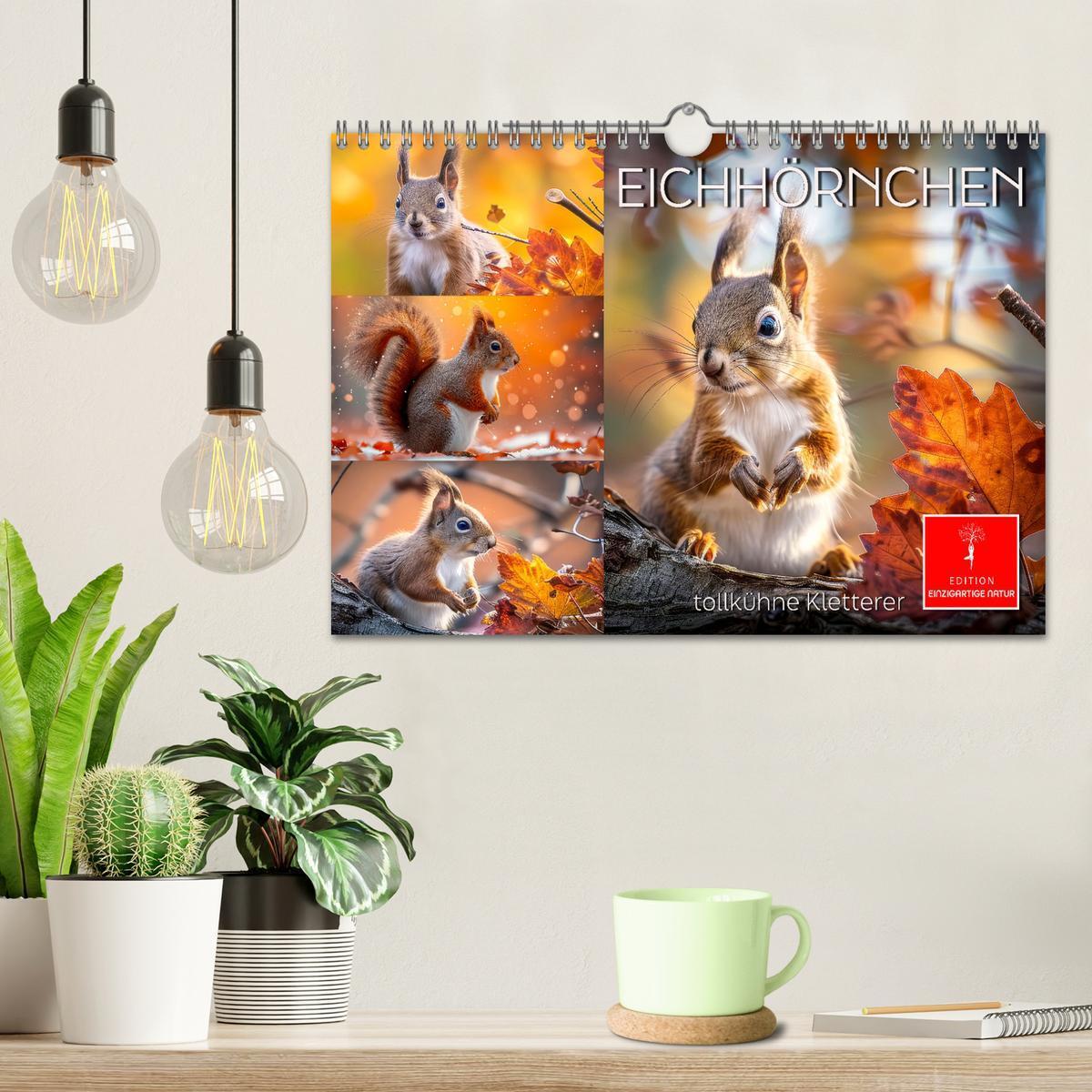 Bild: 9783383801822 | Eichhörnchen - tollkühne Kletterer (Wandkalender 2025 DIN A4 quer),...