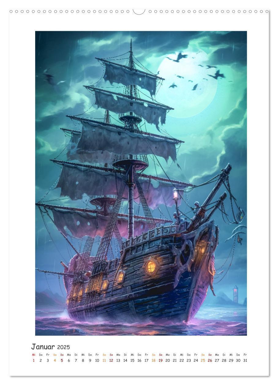 Bild: 9783435867653 | Piratenschiffe (Wandkalender 2025 DIN A2 hoch), CALVENDO...