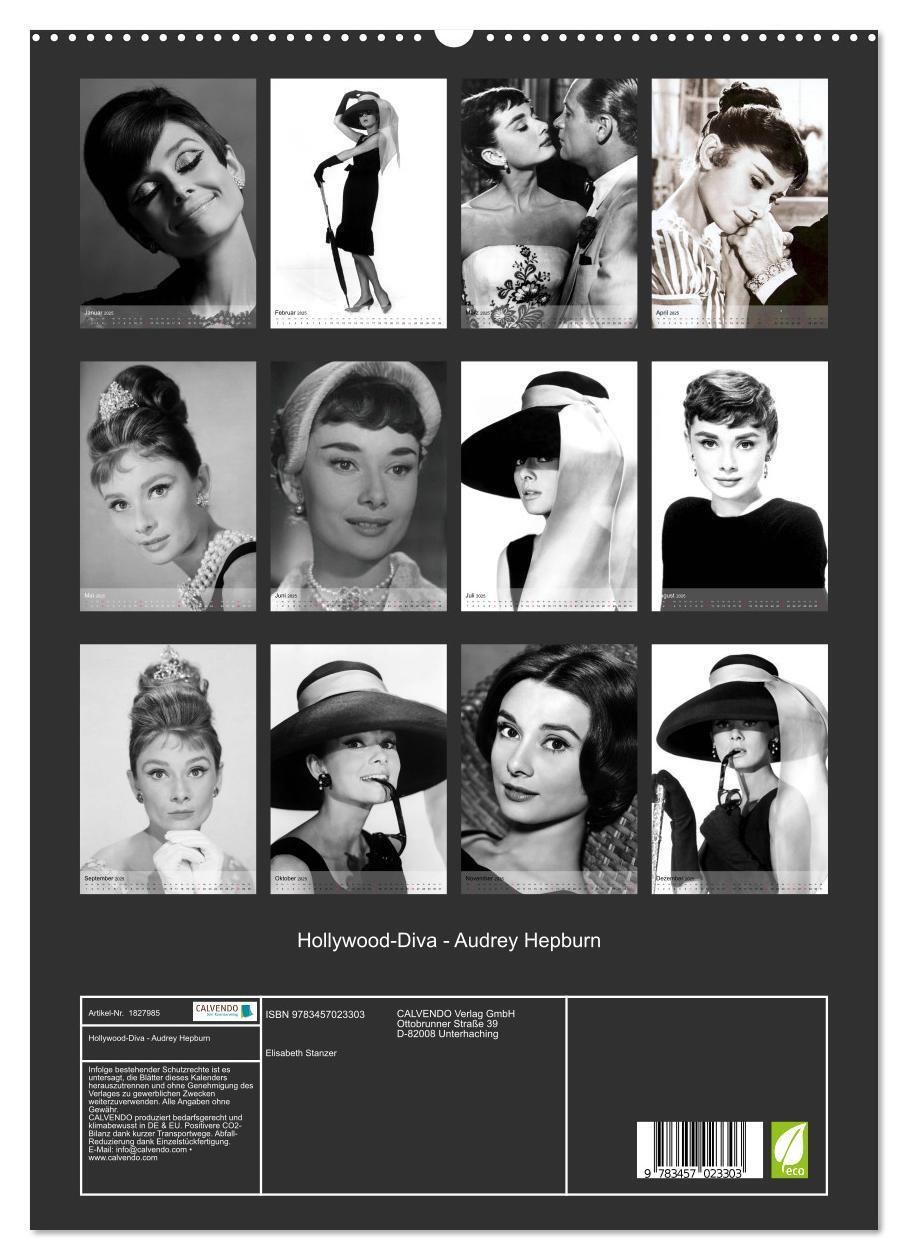 Bild: 9783457023303 | Hollywood-Diva - Audrey Hepburn (hochwertiger Premium Wandkalender...