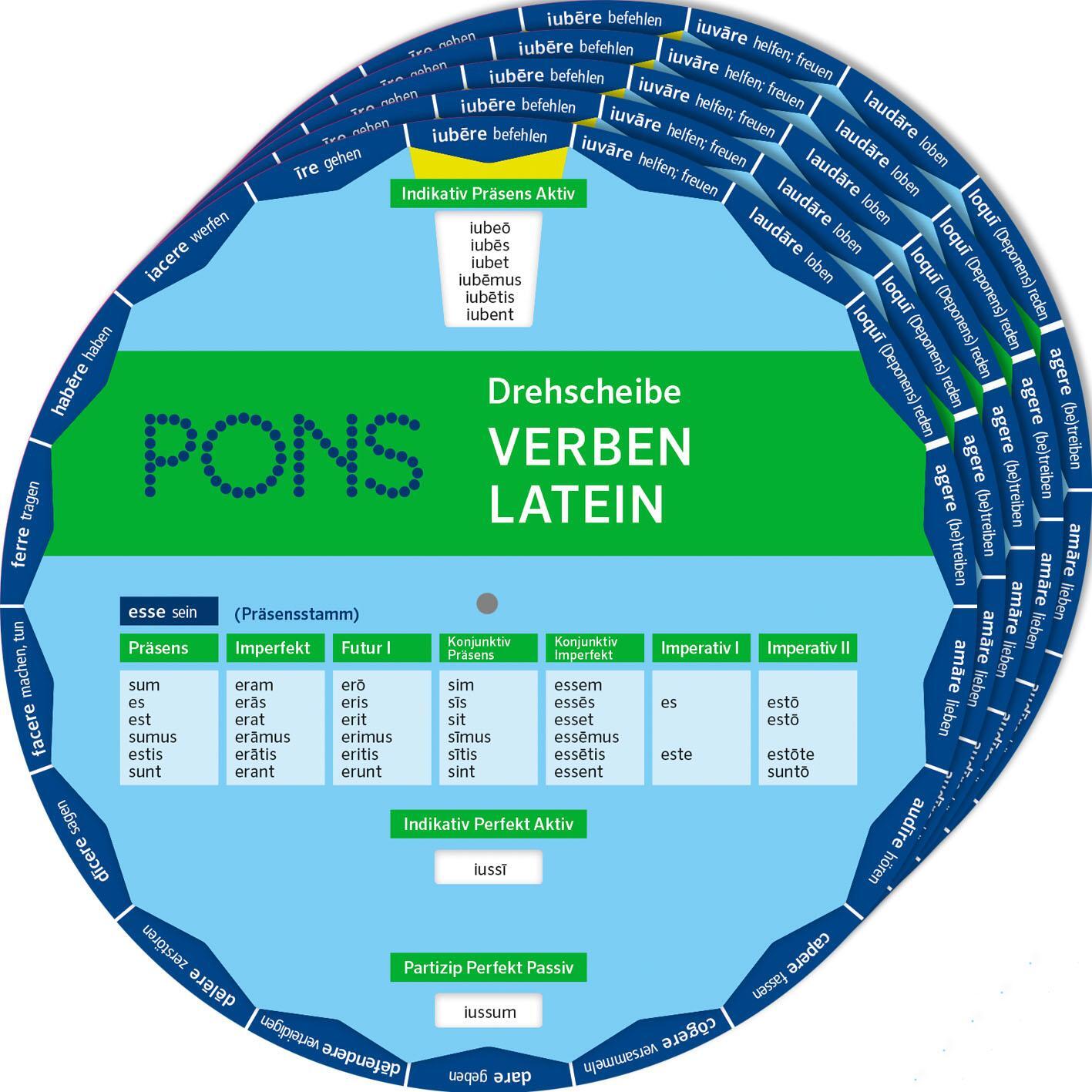 Cover: 9783125163812 | PONS Drehscheibe Verben Latein | Stück | 5 Bde/Tle | Deutsch | 2023