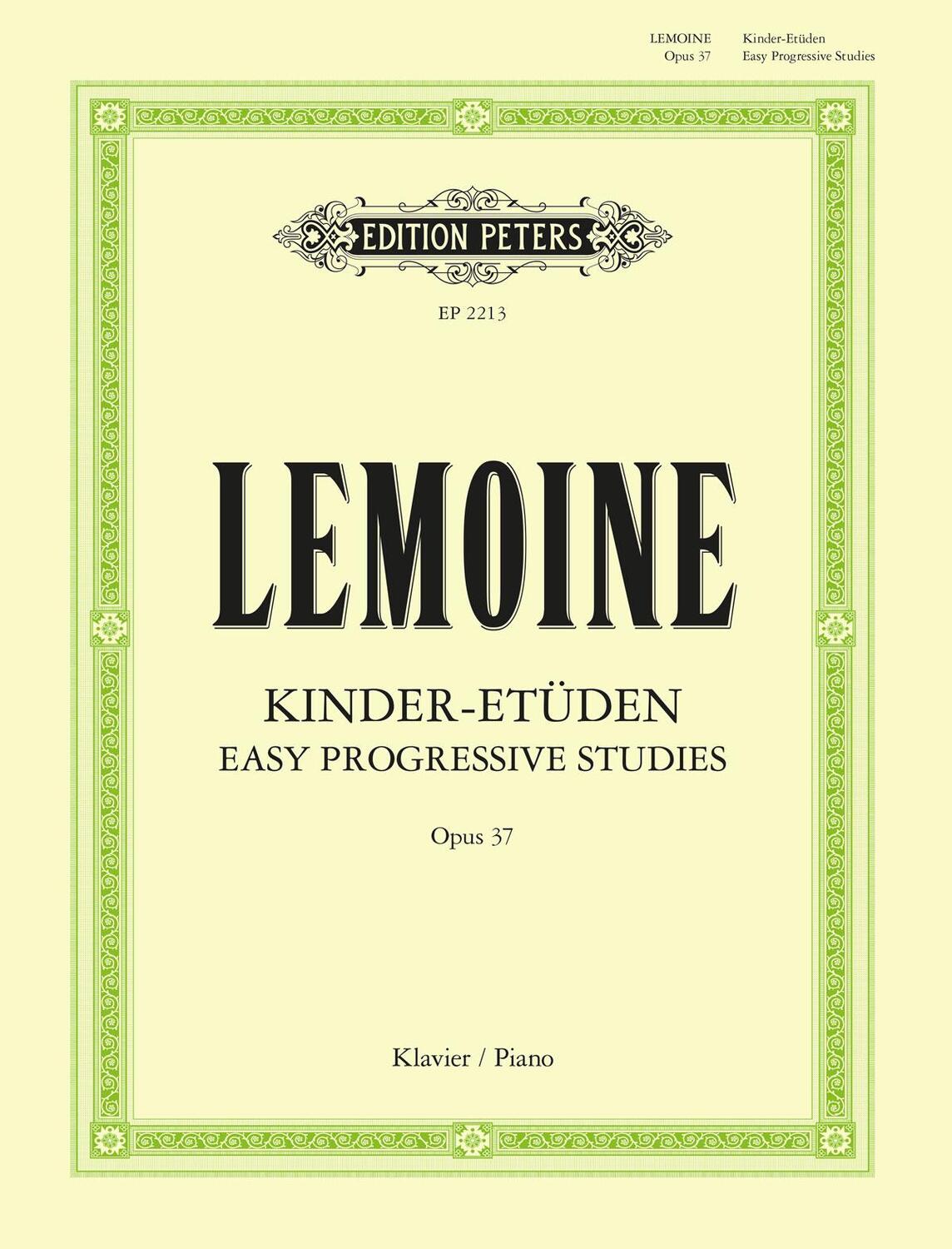 Cover: 9790014009984 | Kinder-Etüden op. 37 | für Klavier | Antoine-Henry Lemoine | Buch