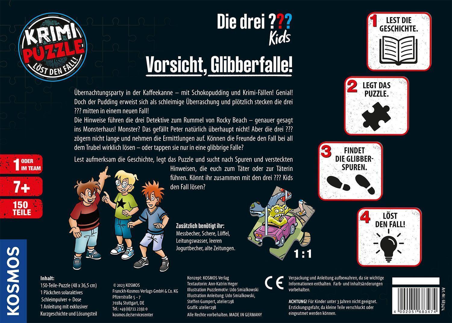 Bild: 4002051683474 | Krimi-Puzzle: Die drei ??? Kids - Vorsicht, Glibberfalle! | Spiel