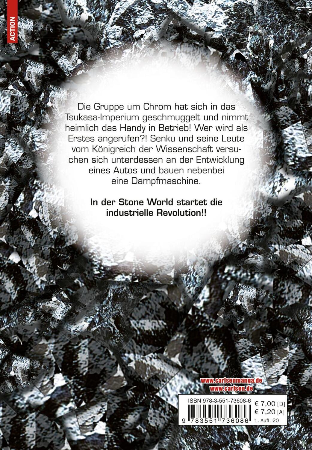 Rückseite: 9783551736086 | Dr. Stone 8 | Verrückte Abenteuer, Action und Wissenschaft! | Buch