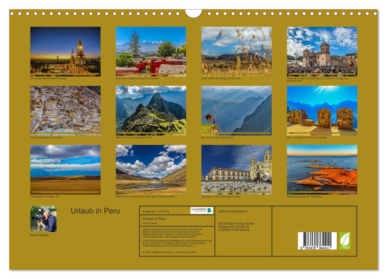 Bild: 9783435364411 | Urlaub in Peru (Wandkalender 2025 DIN A3 quer), CALVENDO...