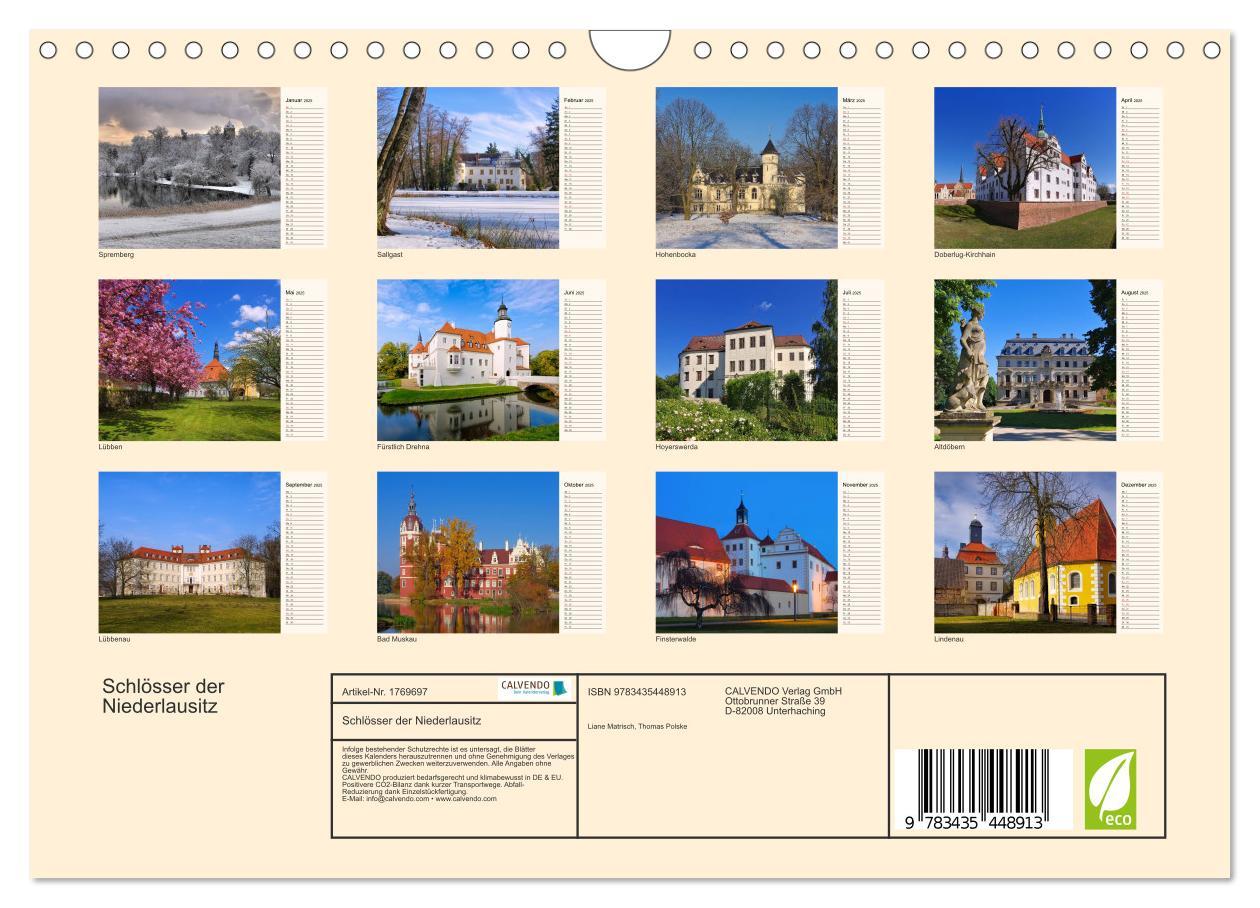 Bild: 9783435448913 | Schlösser der Niederlausitz (Wandkalender 2025 DIN A4 quer),...