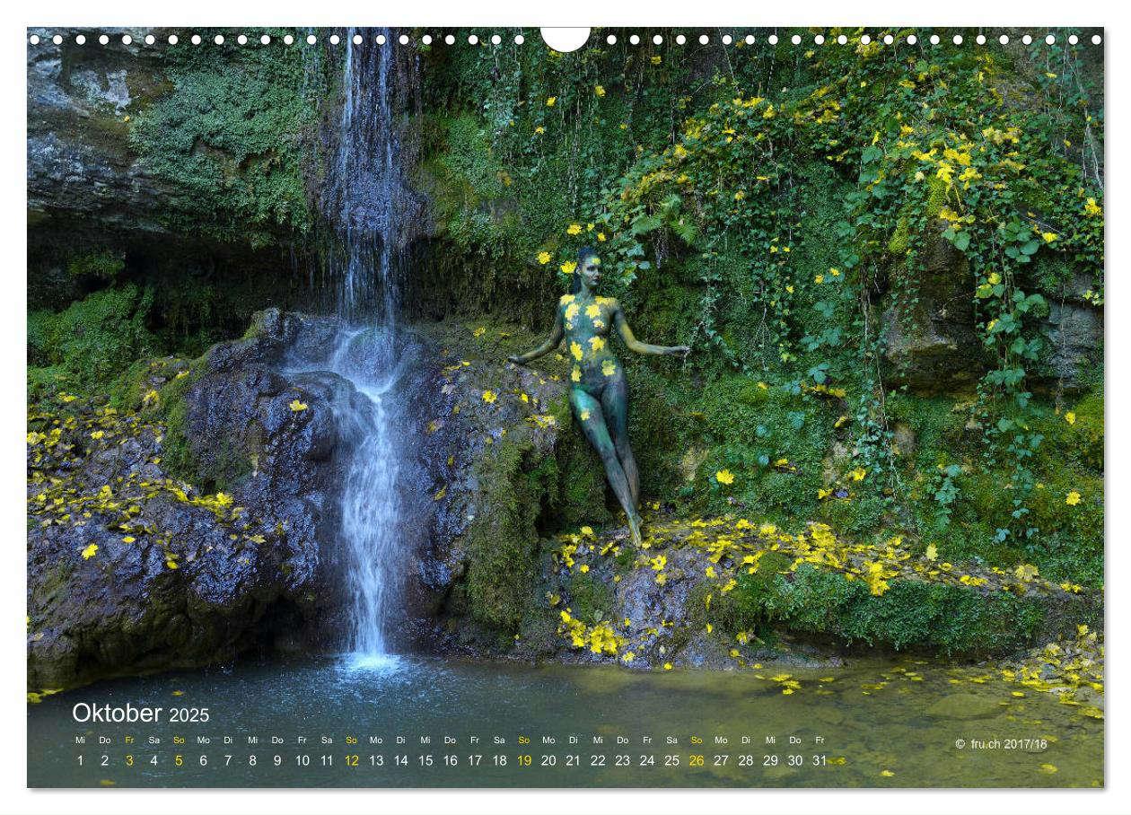 Bild: 9783435300310 | BODYPAINTING AM WASSERFALL VON LINN (Wandkalender 2025 DIN A3...