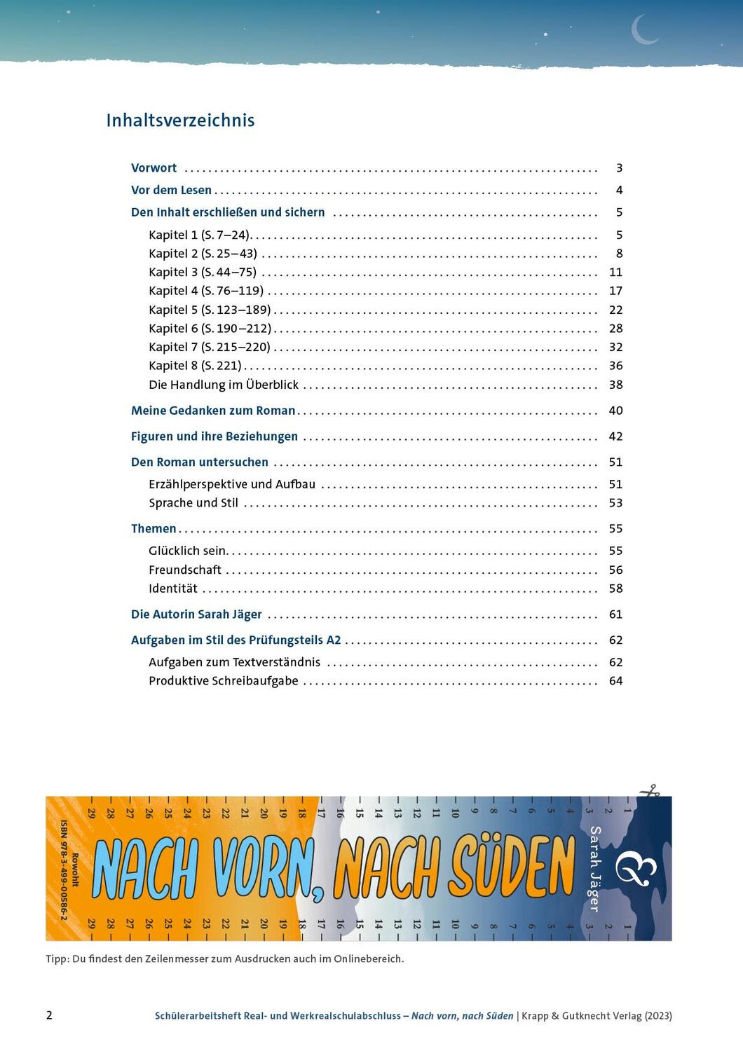 Bild: 9783963231025 | Nach vorn, nach Süden - Sarah Jäger - Schülerarbeitsheft - Hauptschule