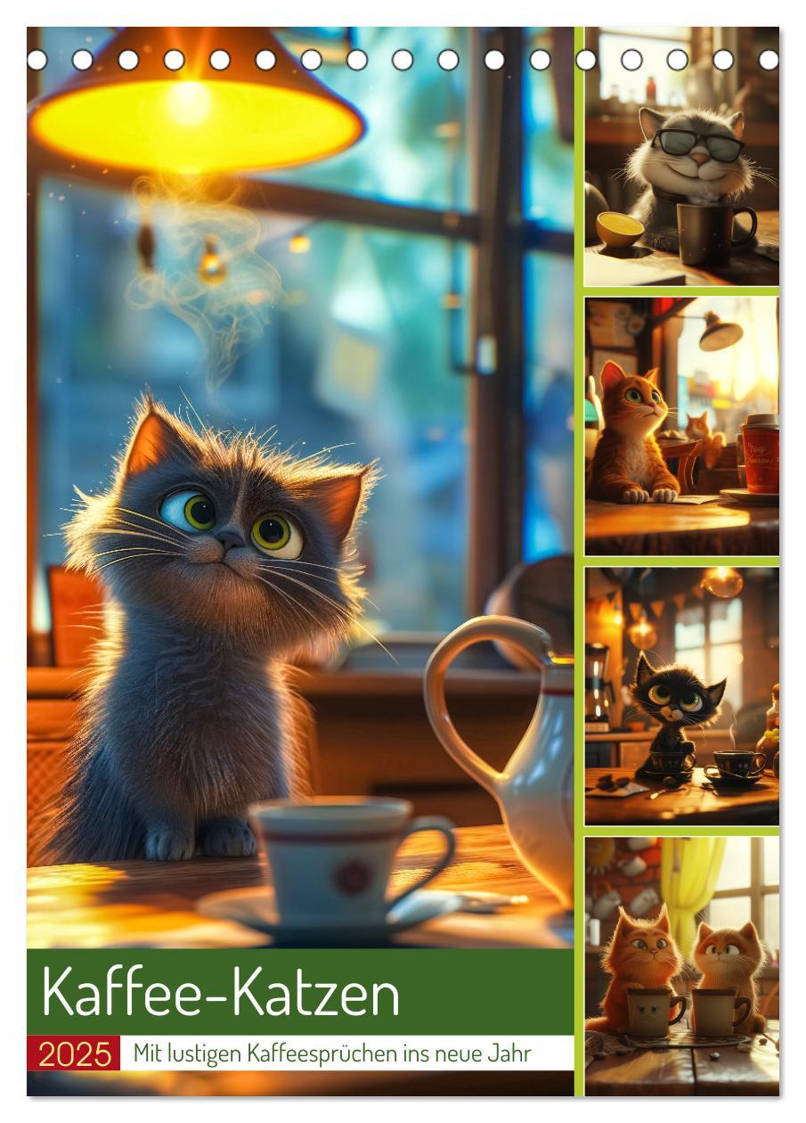 Cover: 9783383773822 | Kaffee-Katzen (Tischkalender 2025 DIN A5 hoch), CALVENDO...