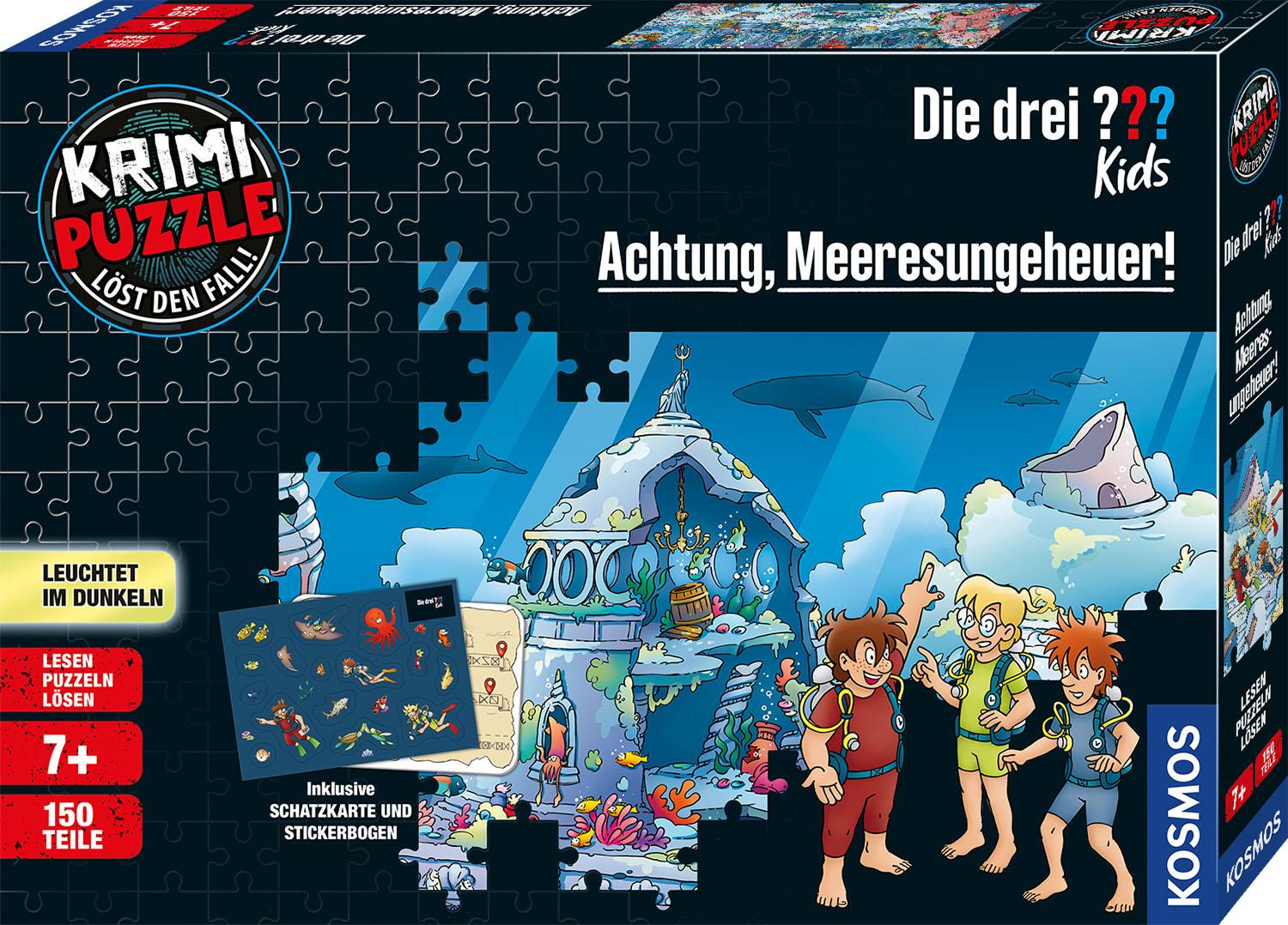 Cover: 4002051680664 | Krimi-Puzzle: Die drei ??? Kids 150 Teile - Achtung, Meeresungeheuer!