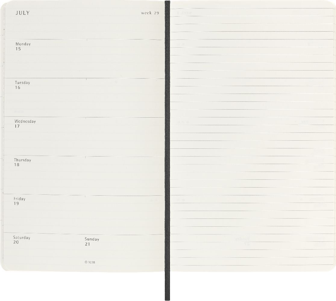 Bild: 8056598856668 | Moleskine 12 Monate Wochen Notizkalender 2024, Large/A5, Schwarz